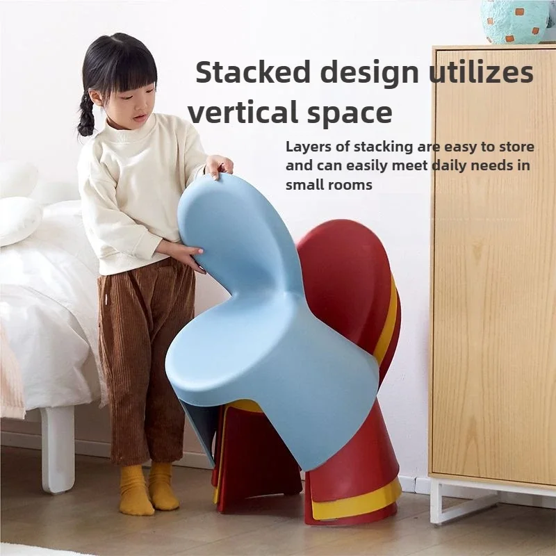 

Plastic Household Thick Stool Living Room Bedroom Kindergarten Shoe Changing Low Stool Simple Anti Slip Backrest Chair