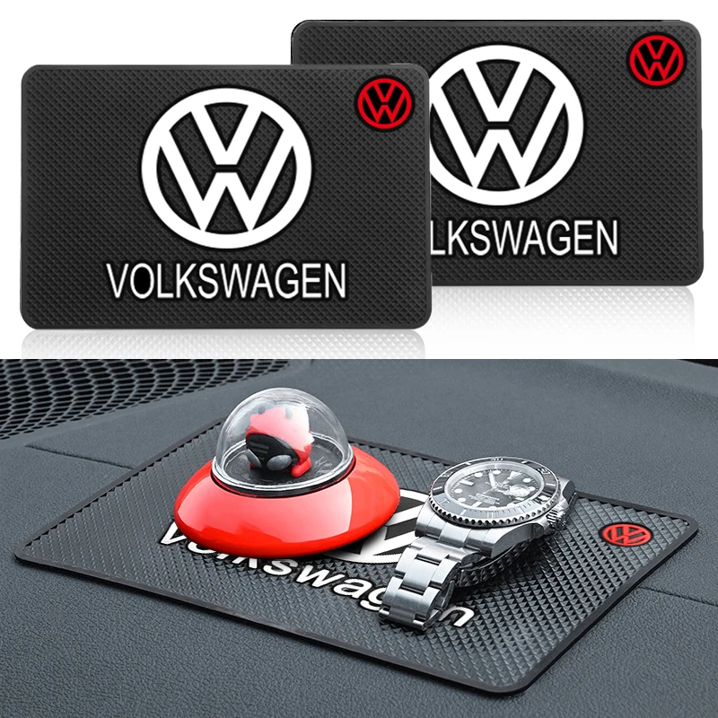 1/2 шт. резиновая противоскользящая подставка для телефона с логотипом автомобиля, коврик для приборной панели, нескользящий коврик для Volkswagen VW Golf MK6, Lavida, Polo, Passat, Jetta