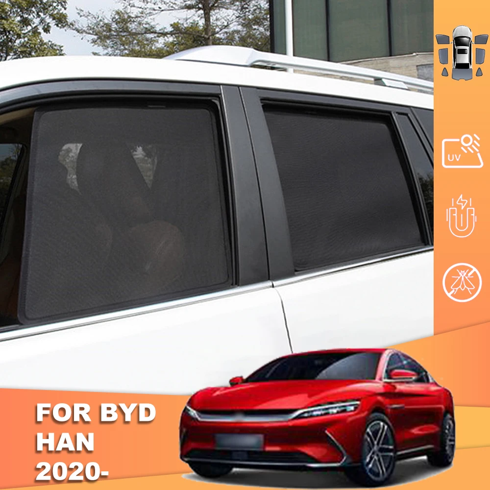 

For BYD Han EV 2021 2022 2023 2024 Magnetic Car SunShade Shield Front Windshield Curtain Rear Side Baby Window Sun shade Visor