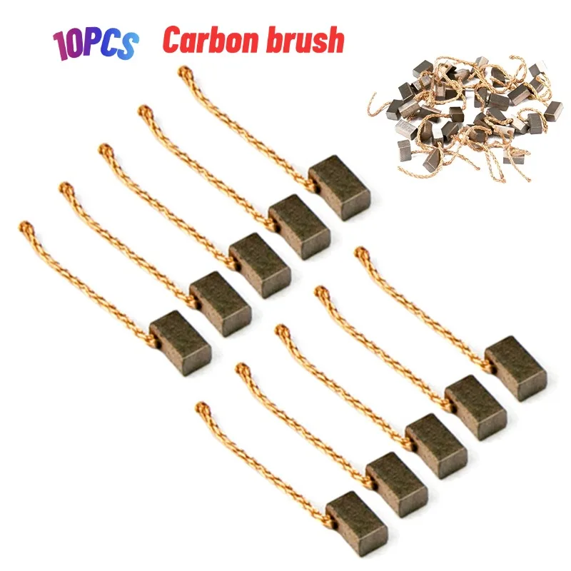 

10pcs Motor Carbon Brushes Set Tight Copper Wire For Electric Hammer/Drill Angle Car Casement Motor Brush Copper Wear-resistant
