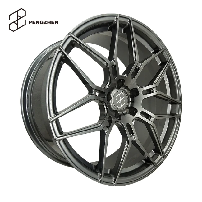 for Pengzhen Custom Matte Black Y Staggered 7 Double Spokes 5x120 Gloss Rims 21 inch Forged Wheels For BMW