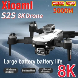 S2S Dobrável Quadcopter Drone Toy para Xiaomi, Helicóptero RC, Motor sem escova, Evitar obstáculos, 5G WiFi, 8K HD Dual Camera, Novo