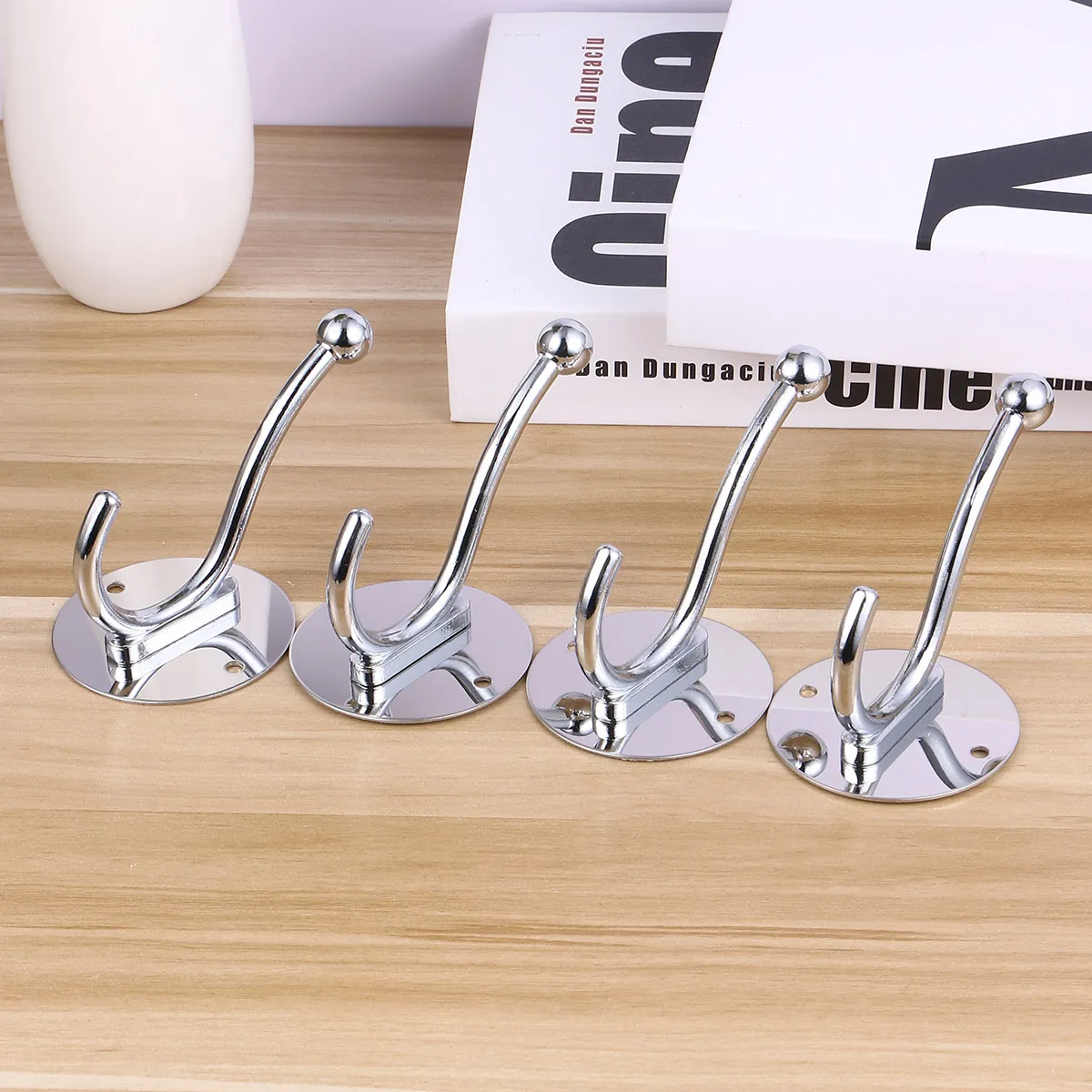 4 Pcs Kitchen Hooks Bathroom for Towels Wall Rack Hanging Coats Hat Hangers Holder Home view 2