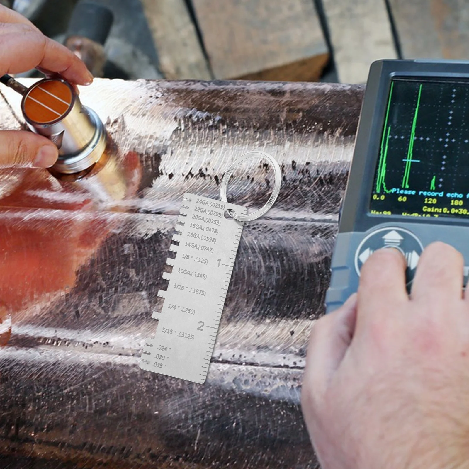 

Metal Thickness Gauge Welding Inspection Ruler Stainless Steel Measuring Tool for Weld Quality Control Sheet Wire Size
