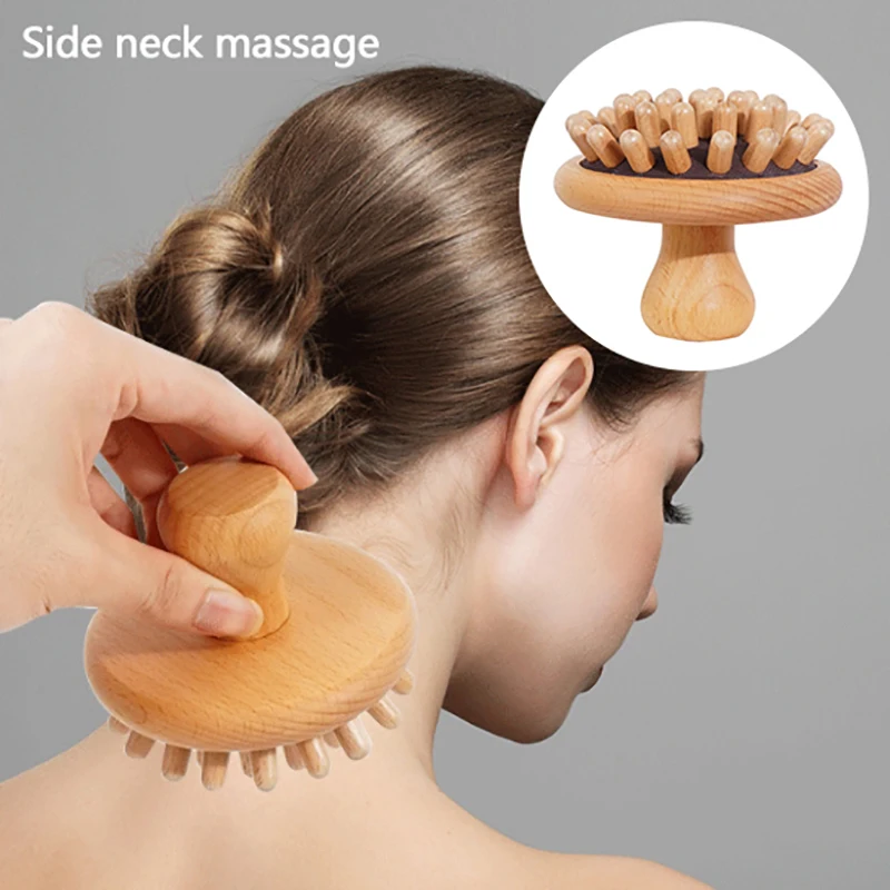 Head Health Care Massage Brush Comfortable And Smooth Portable Beechwood Meridian Massage Brush Body Massager