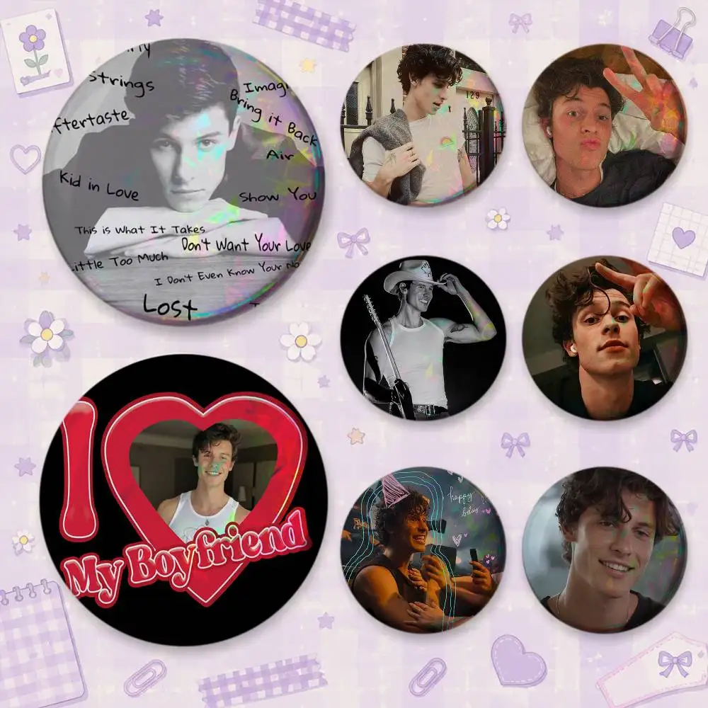 S-Shawn Mendes Handwritten Wonder Brooches Cartoon Badge Pins Backpack Hat Accessories Friend Gift