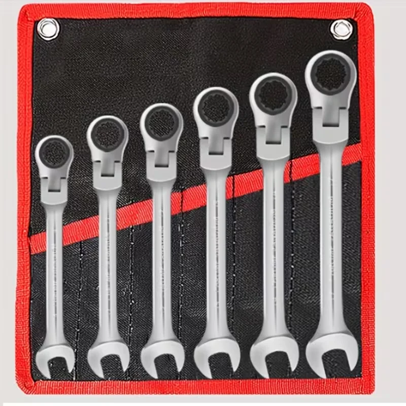 

Набор ключей с храповым механизмом с фиксированной головкой и открытой головкой - набор промышленных ключей двойного назначения из прочного сплава, для автомобиля, велосипеда, мотоцикла