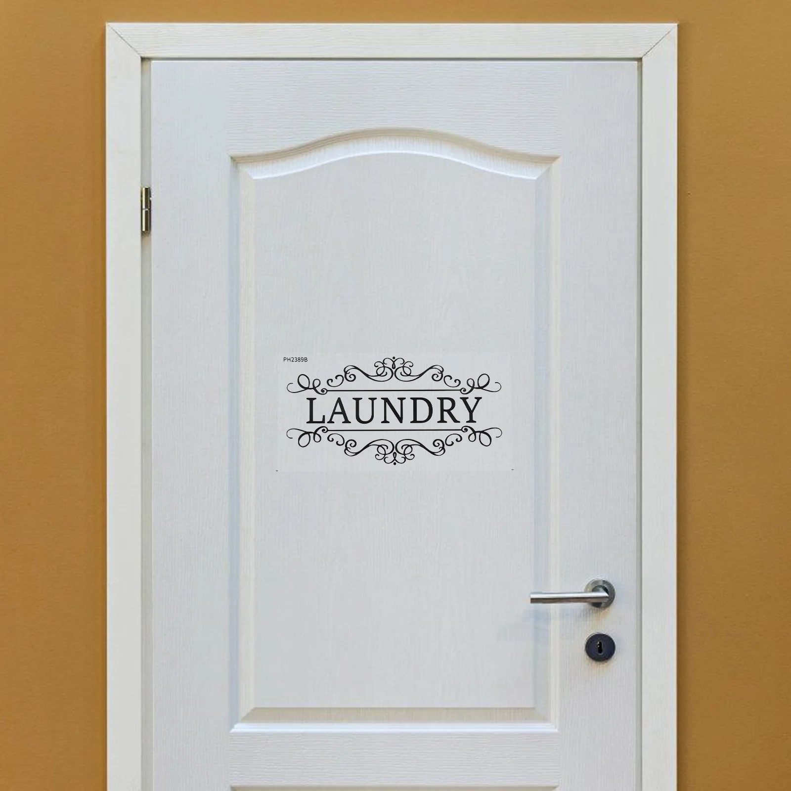 

Waterproof Removable Laundry Room Wall Decal Black Laundry Sticker Vinyl Peel and Stick Decor for Bathroom Dry Cleaner Door