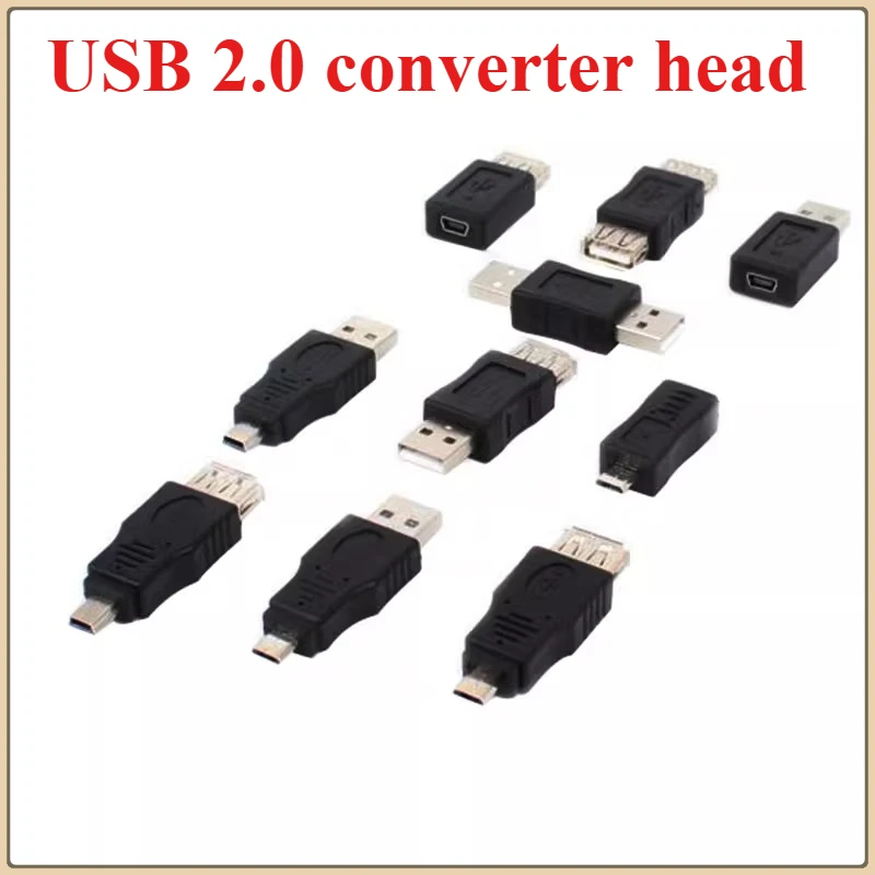 2PCS Mini 2.0 USB Adapter Set - 5P to a Male/Female Micro to USB Female/Male Android Data Square T-Port Converter