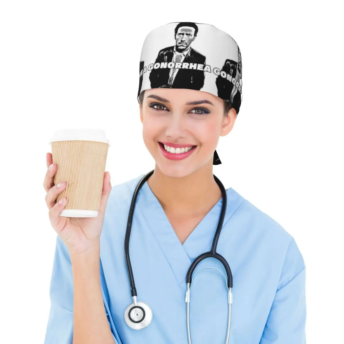 House MD Scrub Hat Doctor Working Surgical Cap Men Women Adjustable Nursing Caps for Dentist