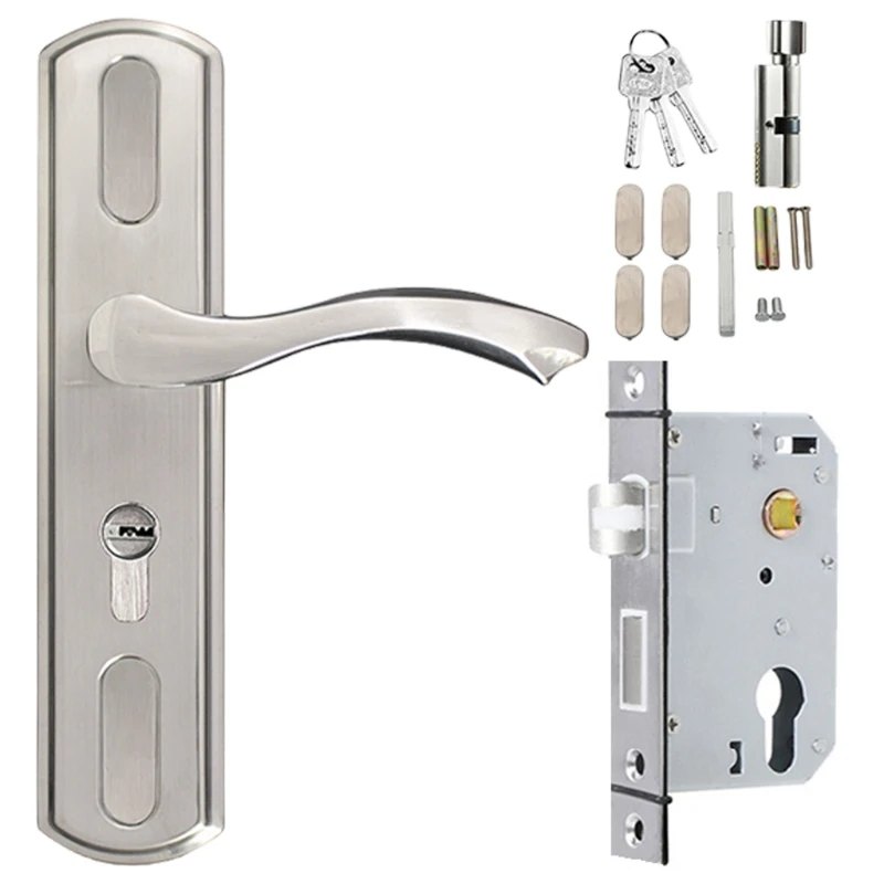 Security Door Handle Lock Rusts Resistant Door Handle Lock Waterproof Replacement Set for Storms & Interior Door