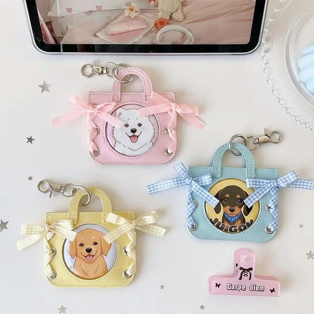Porta Tarjetas de Fotos de PU Duradero de 1 Pulgada, Porta Insignias con Lazo de Cinta, Protector de Exhibición de Insignias, Insignia de 58 mm, Estilo Ballet, Adorno para Bolso