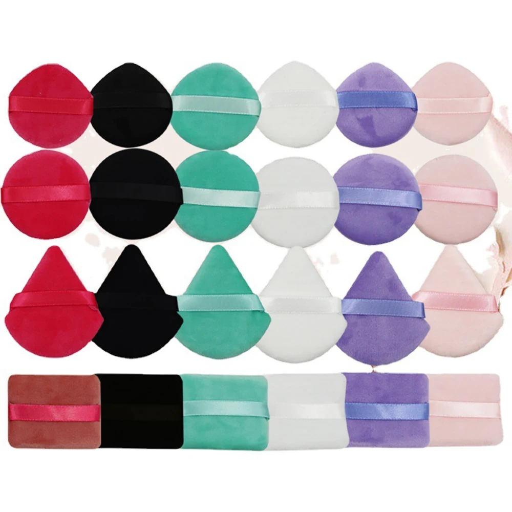 Vegan Makeup Puff Individual Cotton-textured Skin-friendly Private Label Wholesale Custom Logo Cosmetic Multi-color Packaging
