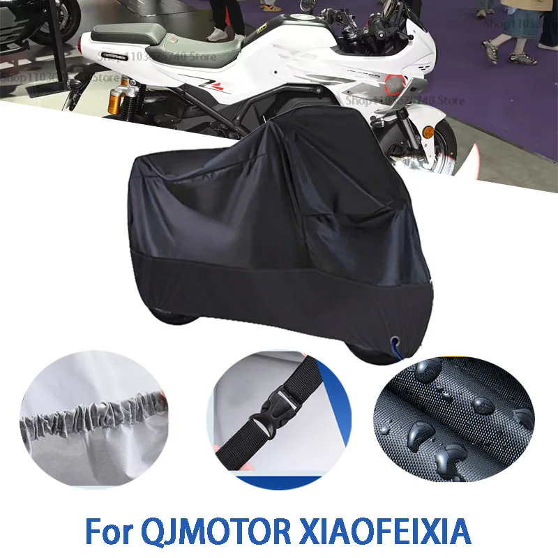 

Полный чехол для мотоцикла QJMOTOR XIAOFEIXIA, автомобильный чехол на открытом воздухе, защита от солнца, пыли, без ушей, утолщенный оксфордский чехол, аксессуары