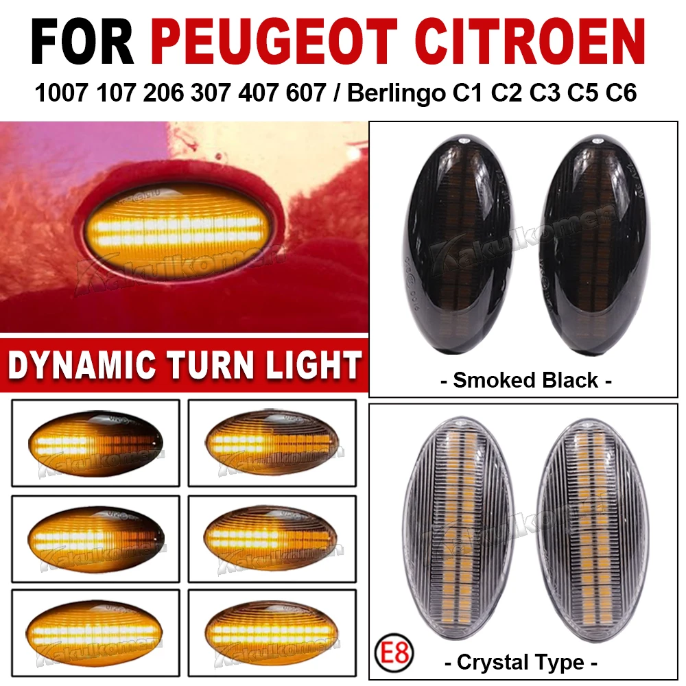 الجانب ماركر ضوء لبيجو 107 108 301 4007 607 لسيتروين C-Crosser Elysee Berlingo إرسال كسارا C1 C2 الديناميكي بدوره مصباح #4