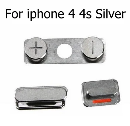 1set (Power On Off + Volume Switch + Mute ) side Button for iPhone 4 4s 5 5S side keypads gold /silver /gray colors replacement