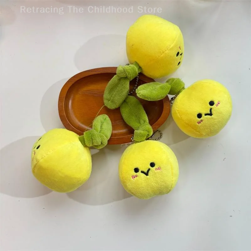 Cute Funny Green Leaf Orange Plush Doll Stuffed Toy Keyring Pendant Backpack Charm Bag Hanging Ornaments Kids Ragdoll Girl Gifts