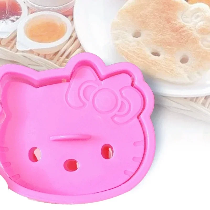 2026 kawaii Hello Kitty Breakfast Sandwich Mold Cartoon Anime Bread Biscuit Embosser Cake Tool Diy Making Mold Kitchen Supplies