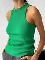 Camiseta sin mangas de punto para mujer