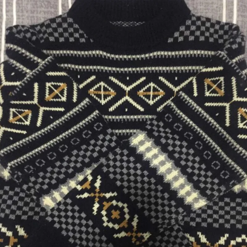 Suéter de punto de Jacquard para mujer, Jersey informal, jerséis Retro, sueltos, combinan con todo, moda de otoño e invierno