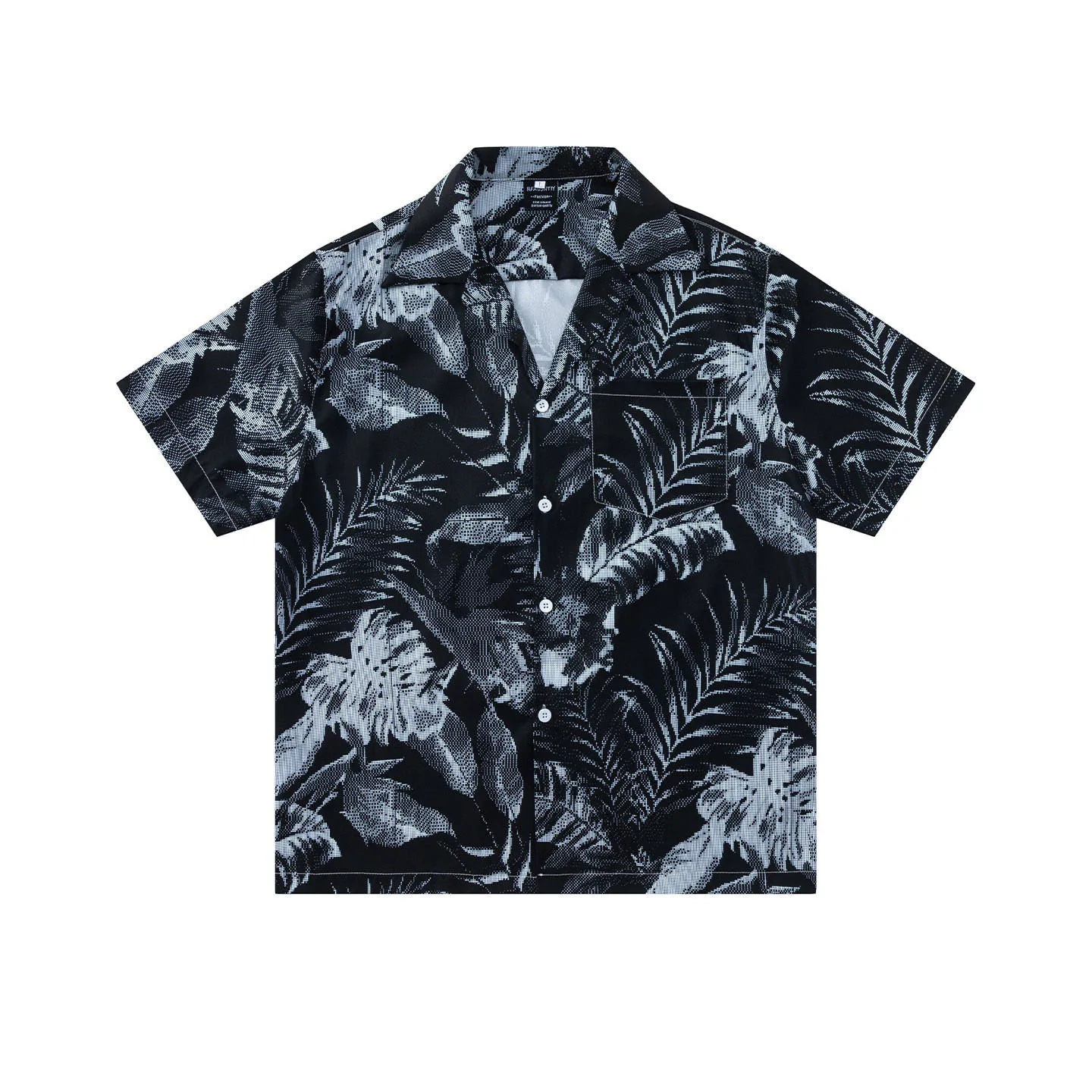 Summer Men's V-neck Printed Shirt American Casual Fashion Loose Vacation Style Male Single-Breasted Short Sleeved Shirts