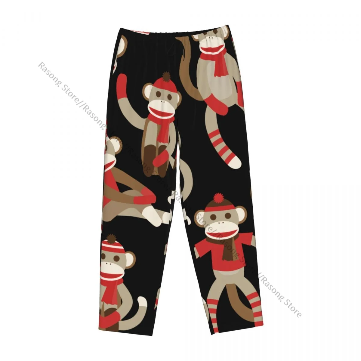 Cozy Flannel Pajama Pants for Women Christmas Sock Monkey Sleep Bottoms Home Loungewear view 4