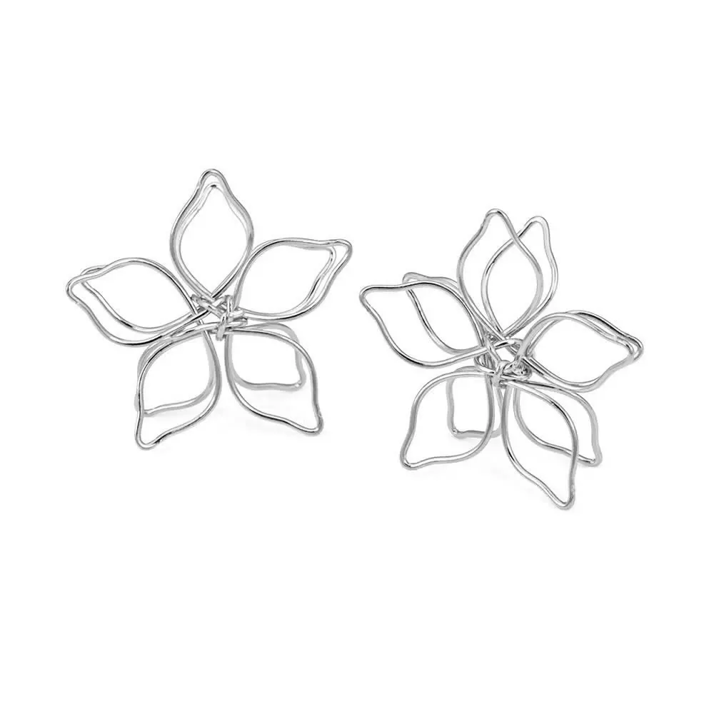 18K Gold Color Brass 3D Wire Flower Charms Pendants High Quality Diy Jewelry Making Necklace Earrings Accessories for Women
