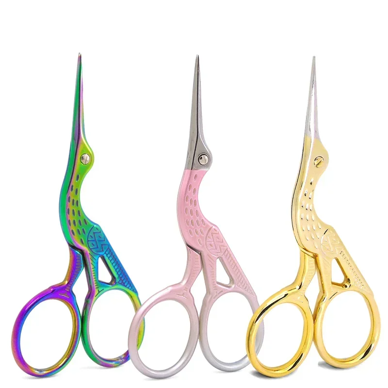 Super Beautiful Print Professional Sewing Scissors Office Supplies Paper Scissors Vintage Pink Mini Stork Scissors Cloth Cutter