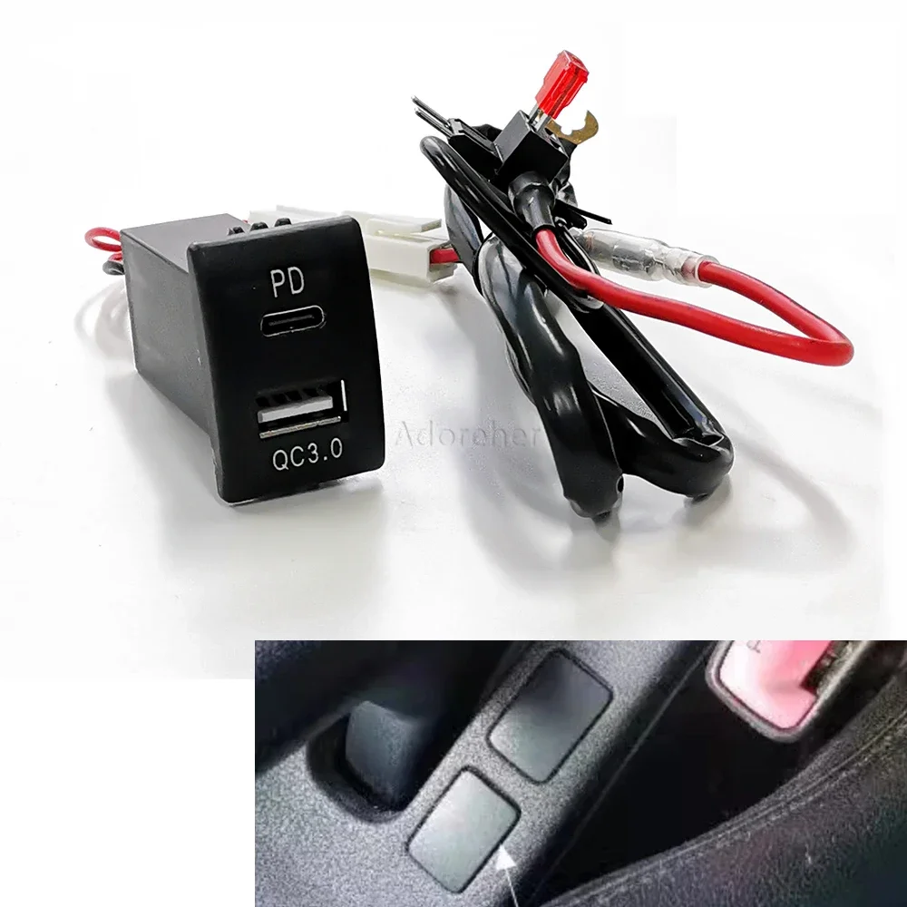 

Модифицированное автомобильное быстрое зарядное устройство, двойное зарядное устройство для телефона QC3.0 PD, переходник с интерфейсом, подходит для Suzuki Swift, аксессуары