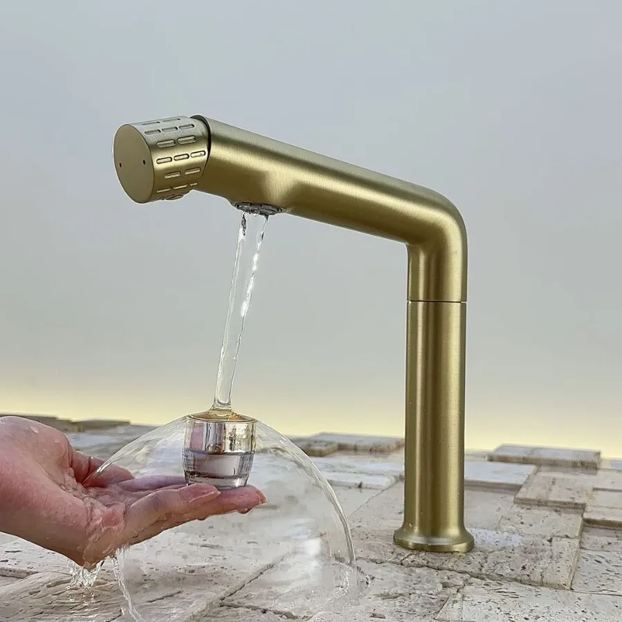 Minimalist Design Single Lever Hot Cold Mixer Tap 360 Degree Rotatable Wash Basin Tap for Bathroom Fittings