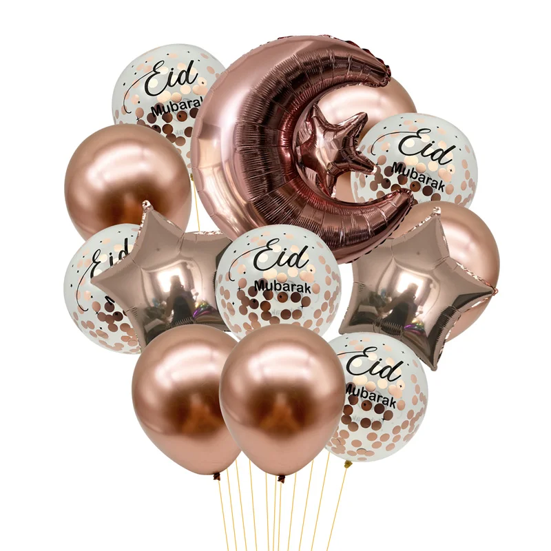 1 Sac de Ballons Confettis Eid Mubarak, Décoration Ramadan Kareem, Fête Islamique Musulmane, Ramadan Mubarak, Fournitures de Fête à Domicile Eid Al-Fitr