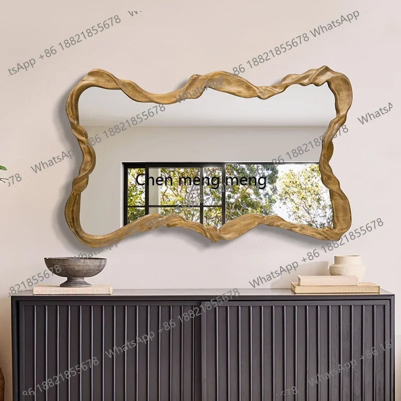 M183 French Style Irregular Full-Length Mirror Luxury Dressing Mirror Entryway Wall-Mounted High-End Decorative Mirror