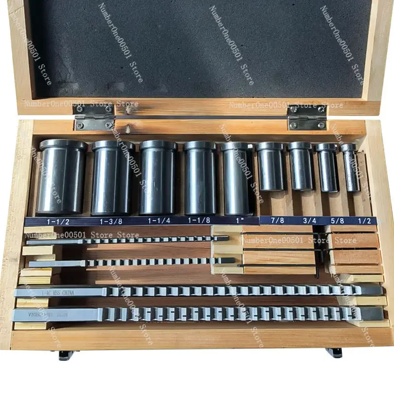 High Speed Steel HSS 18PCS Set Imperial Broach Set Keyway Broach Guide Sleeve 1/2B 5/8B 3/4B Metric