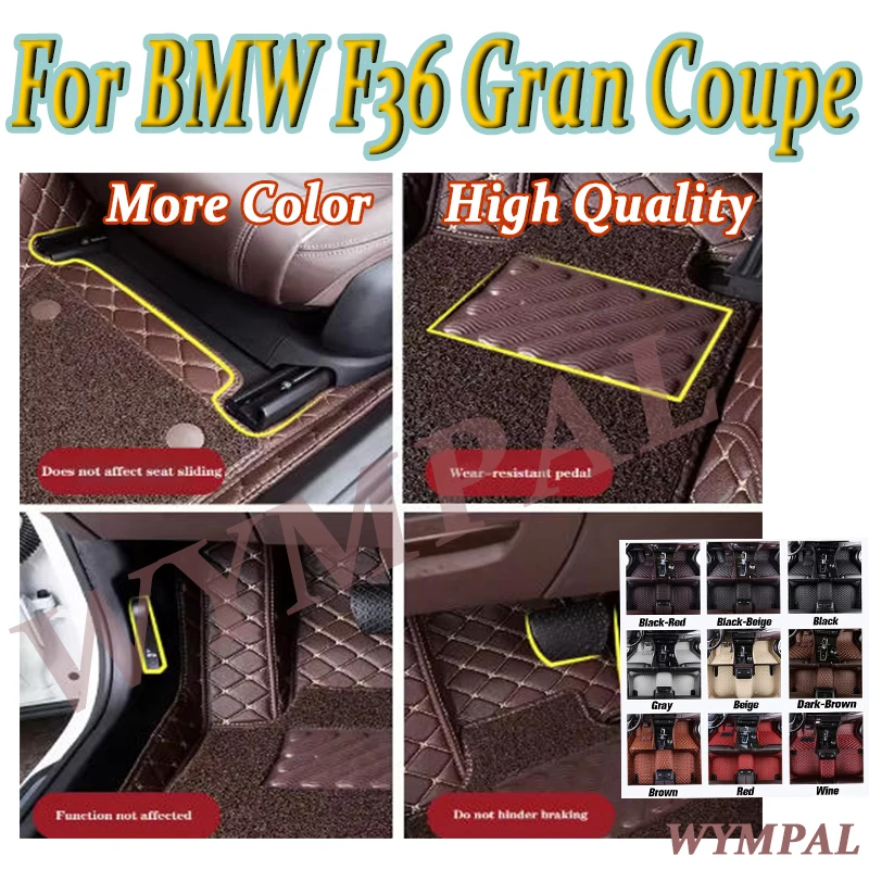 

Luxury Custom Car Floor Mats For BMW F36 Gran Coupe 2014 2015 2016 2017 Auto Automotive Leather Men Women Car Mats Full Pads