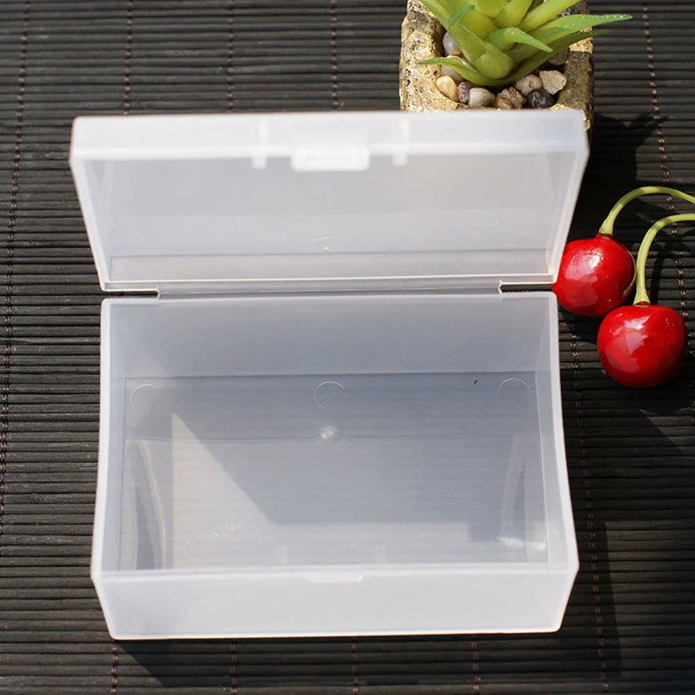 Caja de plástico transparente Rectangular, cubierta translúcida, caja de almacenamiento a prueba de polvo, contenedor de joyería fuerte