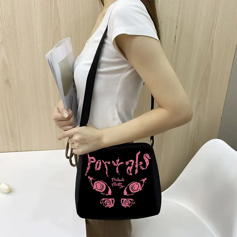 Melanie Martinez Print Shoulder Bag Women Handbags for Travel Harajuku Hip Hop Crossbody Bag Adjustable Underarm Messenger Bags