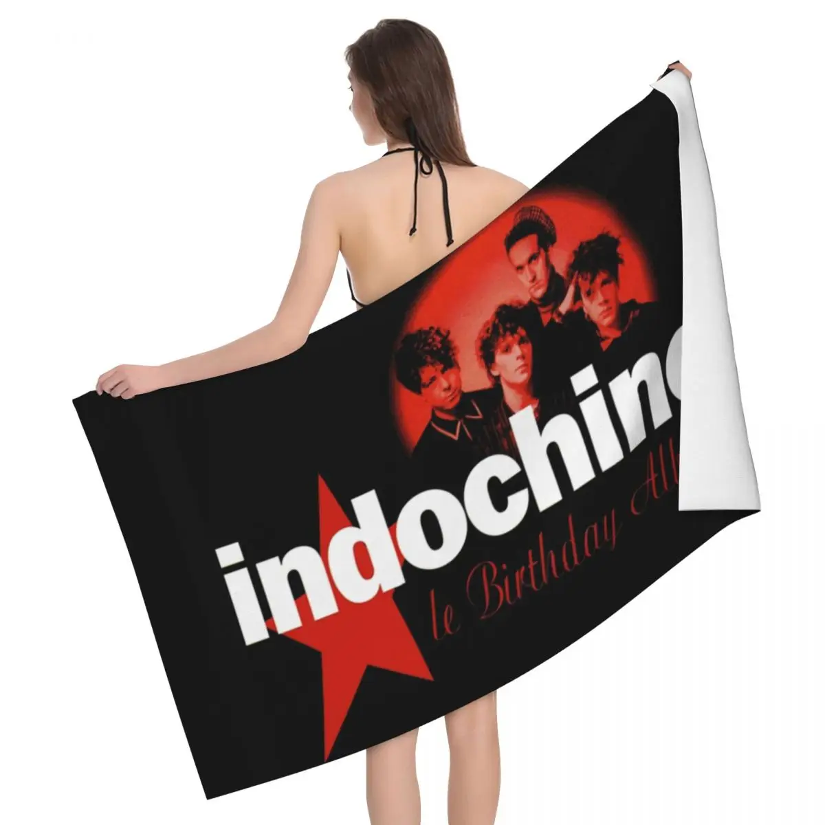 

Indochine Beach Towel Quick Dry Pop Rock Soft Linen Microfiber Pool Sauna Towels