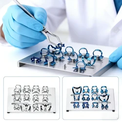 12 Piece Dental Rubber Dam Clamps Endodontic Restorative Stainless Steel Barrier Clip Frame Holder Dentistry Materials
