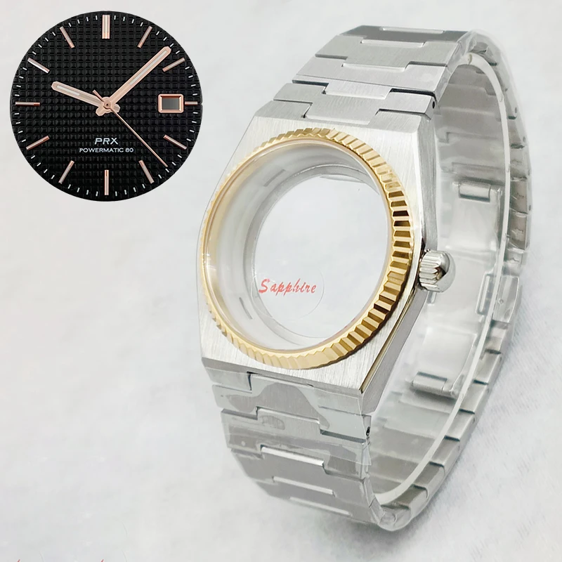 Mod PRX Super Player Watch Cases Sapphire Glass Case Fits NH35 NH36 4R36 4R35 Movement Transparent Back Cover Watch Repair Parts