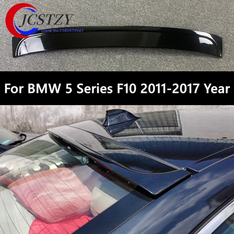 JCSTZY For BMW 5 Series F10 2011-2017 Year Spoiler Roof Sport ABS Plastic Carbon Fiber Look Rear Trunk Wing Body Kit Accessories