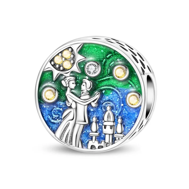 925 Sterling Silver Dancing Under The Moon Charms Beads Fit Original Bracelet DIY Women Fashion Exquisite Birthday Jewelry Gifts