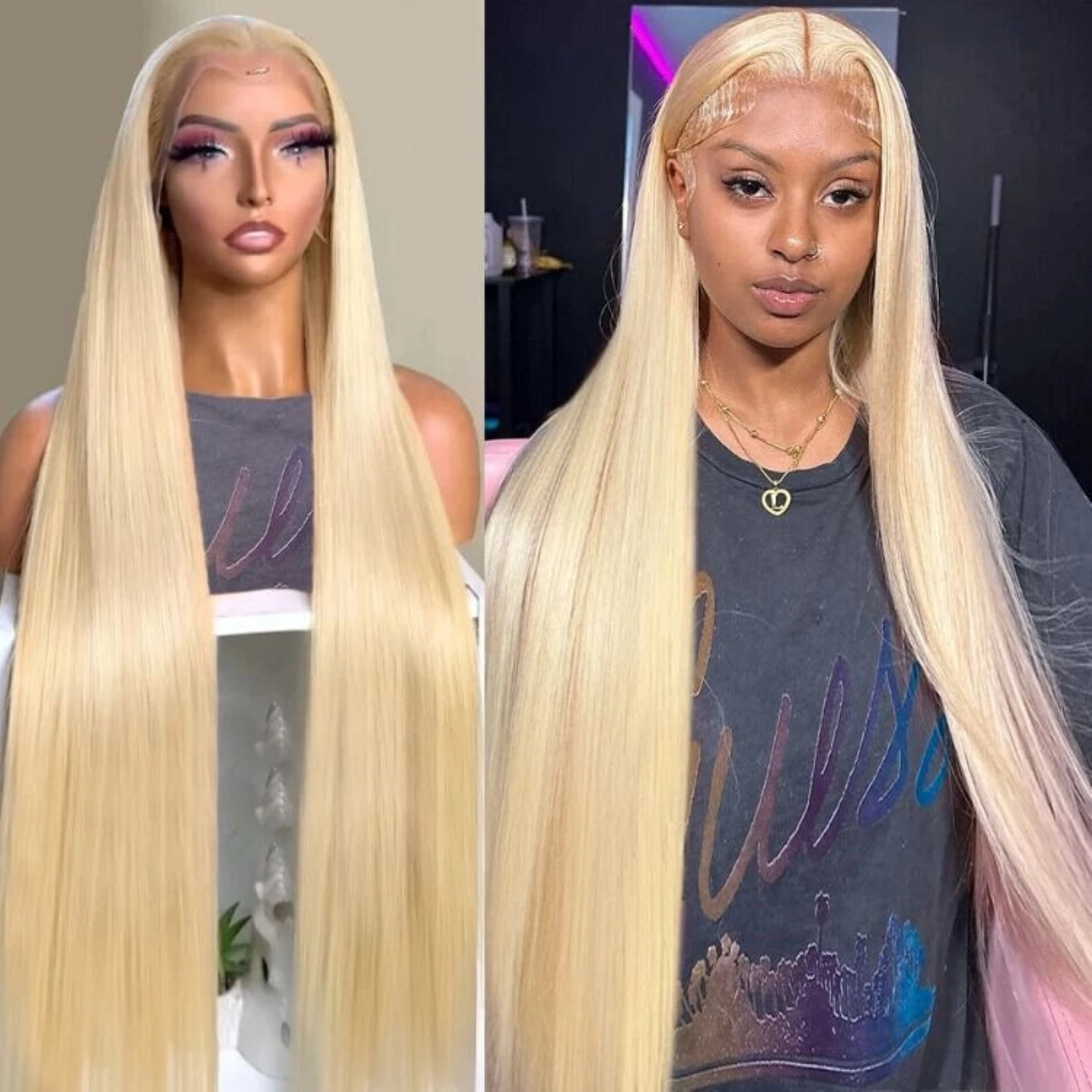 

613 Blonde 13x6 Straight Lace Front Wigs Human Hair Transparent Lace Front Wigs Human Hair Pre Plucked 180 Density Straight Wig