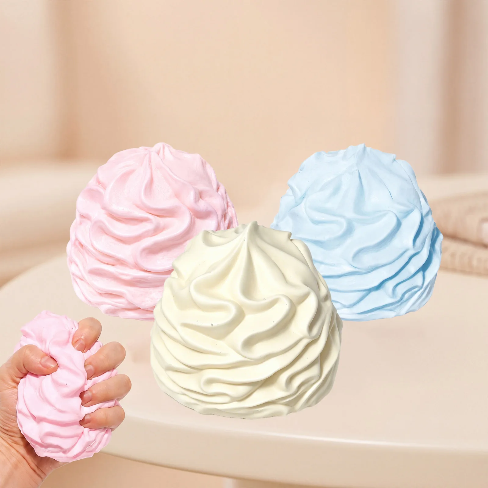 1 Stück Simulations-Creme-Squishy-Spielzeug aus hochwertigem, weichem Silikonmaterial mit realistischer Creme-Textur, Quetsch-Fidget-Ornament