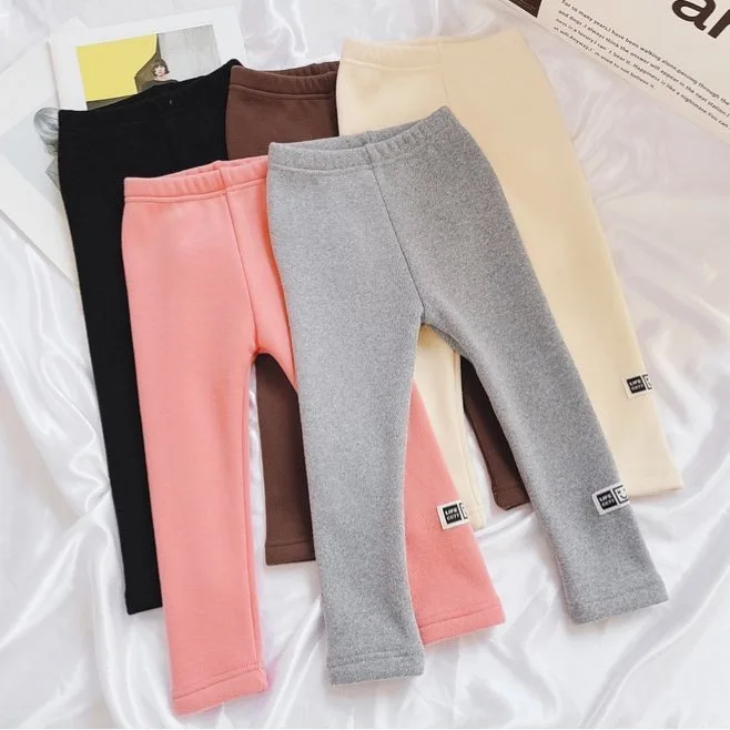 1pcs Autumn Winter Girls Leggings Baby Plush Pants Kids Thermal Pants Children Fashion Korean Version Trousers Casual Bottoms