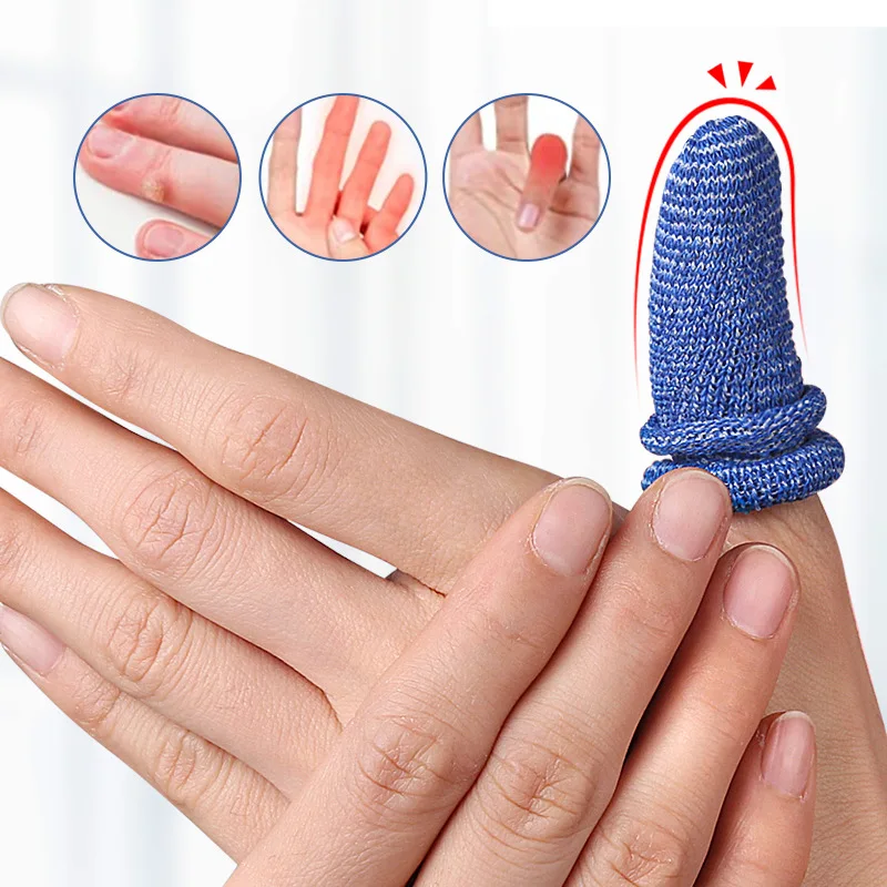 10Pcs/lot Soft Cotton Finger Cover Bandage First Aid Finger Protector Sports Safety Nursing Bandage Blue White Color Available