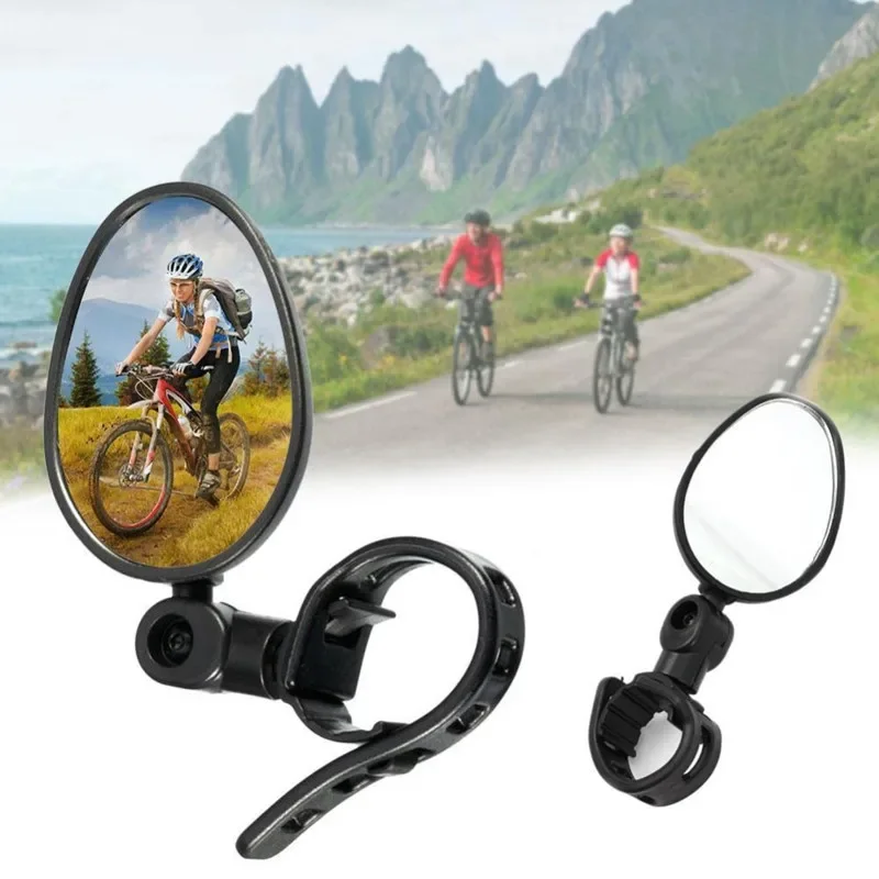 1/2PC Bike Mirror 360 Degree Adjustable Rotatable Handlebar Mirror Wide Bycicle Accessories Cycling Rear View Mirror Accesorios