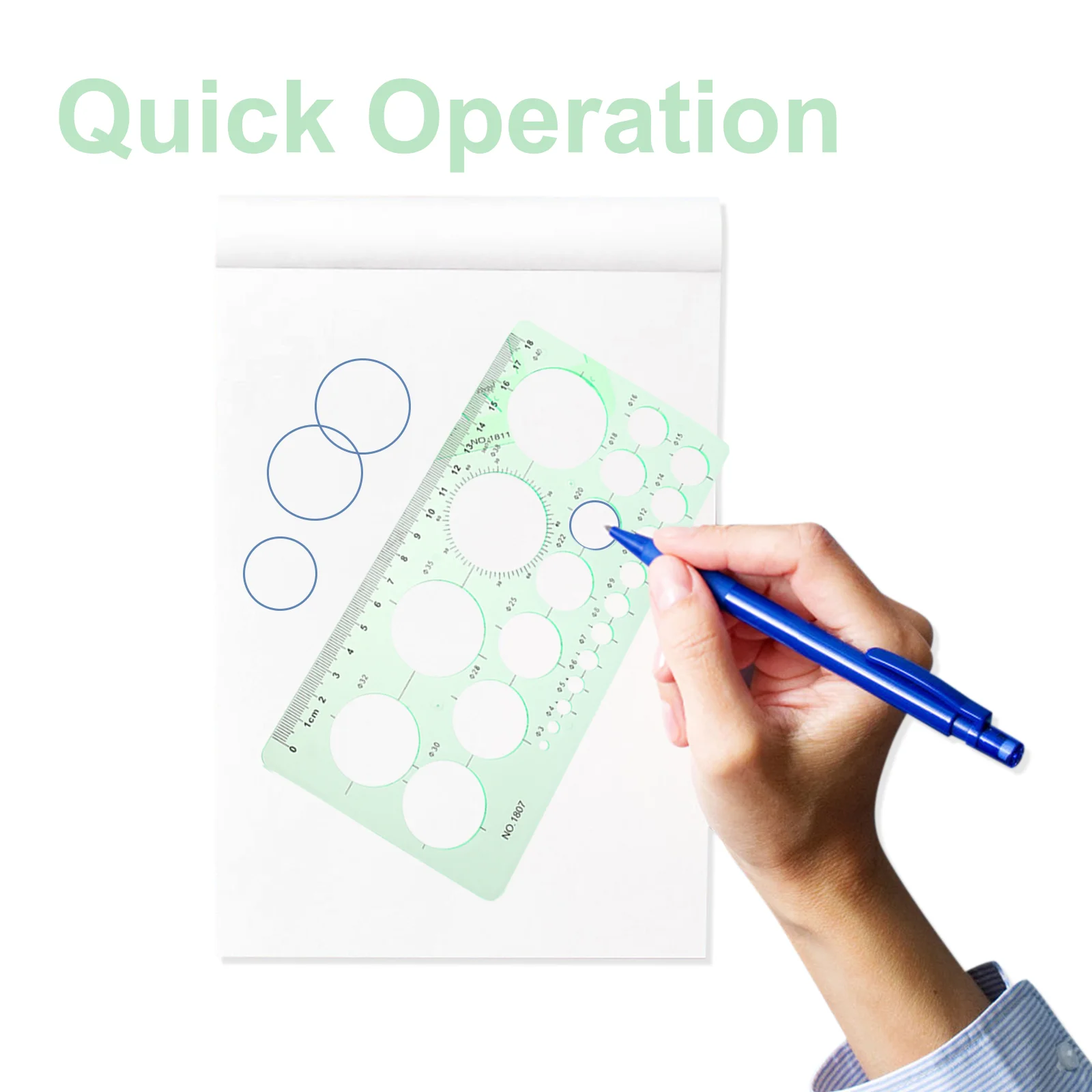 2 Pcs Transparent Drawing Template Drafting Stencils Tools for Architects Circle Ruler