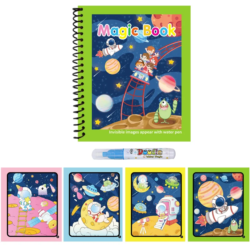 Wiederholte Kinder Zeichnung Malbücher Sensorische Frühe Bildung Puzzle Zeichnung Spielzeug Ozean Dinosaurier Tier Wasser Zeichnung Bild
