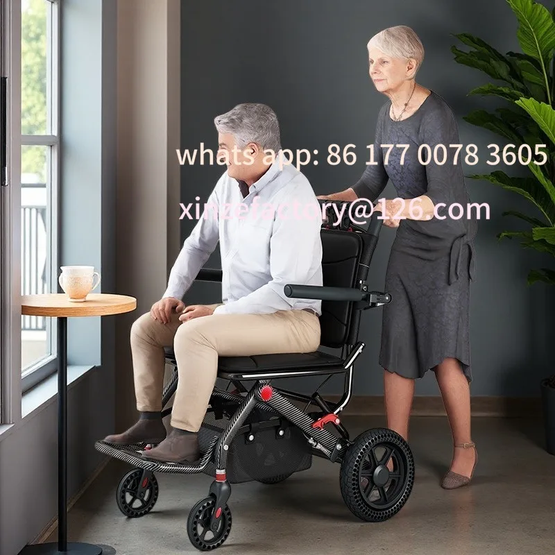 

Customizable elderly trolley can sit folding transport help four-wheel anti-drop push small wheel chair