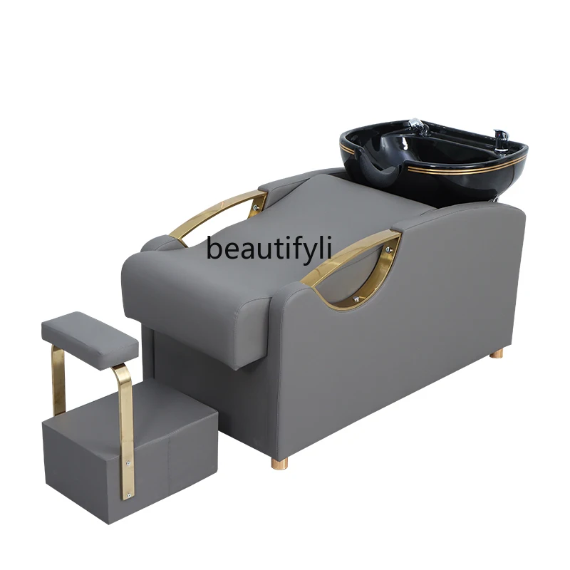 

Barber Shop Hairdressing Shampoo Chair Sitting Hair Salon Flushing Bed Lying Half Shampoo Chair